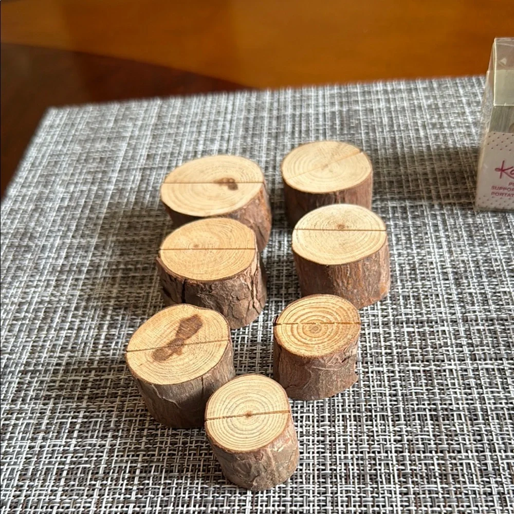 Kate Aspen Natural Wood Slice Place Card Holders
